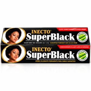 Inecto SuperBlack – Coloration Permanente Noire 28 ml + Révélateur 23 ml