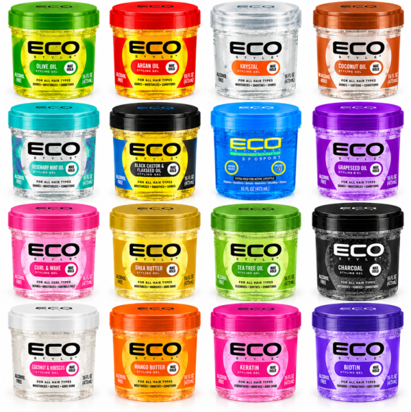 Eco Styler, Eco Style, Eco Styler Gel, gel Eco Styler, gel coiffant, gel cheveux, gel coiffant professionnel, gel fixation forte, gel tenue maximale, gel cheveux afro, gel cheveux crépus, gel cheveux naturels, gel cheveux bouclés, gel cheveux frisés, gel définition boucles, gel coiffure plaquée, gel edges, gel waves, gel twists, Olive Oil Gel, Argan Oil Gel, Krystal Gel, Coconut Oil Gel, Rosemary Mint Gel, Black Castor Flaxseed Gel, Sport Gel, Super Protein Gel, Eco Styler 473 ml, Eco Styler 32 oz