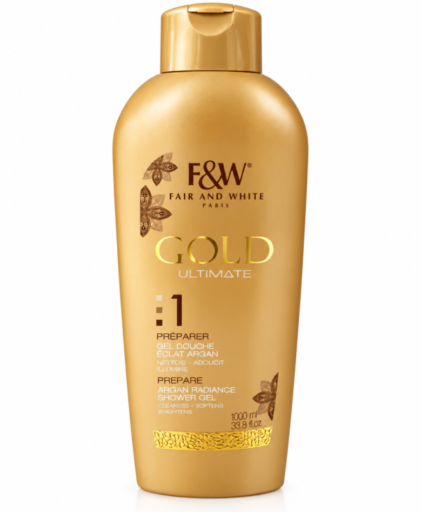 Fair & White Gel Douche 1000 ml – Carotte, Grenade & Melon, Gold Ultimate Argan