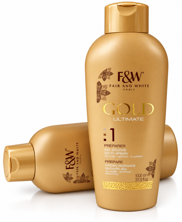 Fair & White Gel Douche 1000 ml – Carotte, Grenade & Melon, Gold Ultimate Argan