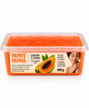 Savon Papaye à Froid 685 g – Savon de Beauté Éclaircissant Visage & Corps – Papaya Soap