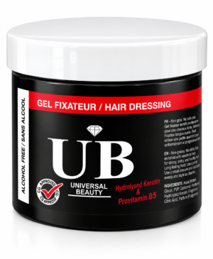 UB Universal Beauty Gel Fixateur 950 ml – Hair Dressing – Kératine & Provitamine B5 – Sans Alcool