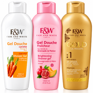 Fair & White Gel Douche 1000 ml – Carotte, Grenade & Melon, Gold Ultimate Argan