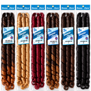 Donna Clara + New French Curl + 3X + 22" + 3 mèches + mèches bouclées + extensions cheveux afro
