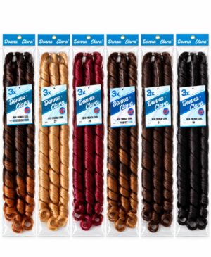 Donna Clara + New French Curl + 3X + 22" + 3 mèches + mèches bouclées + extensions cheveux afro
