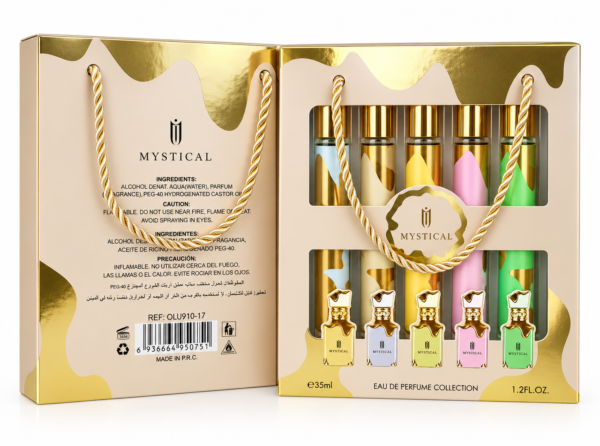 Coffret 5 Eaux de Parfum Mystical 35 ml – 5 Parfums Assortis – 175 ml – Coffret Parfum Femme & Homme