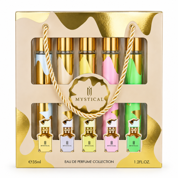 Coffret 5 Eaux de Parfum Mystical 35 ml – 5 Parfums Assortis – 175 ml – Coffret Parfum Femme & Homme