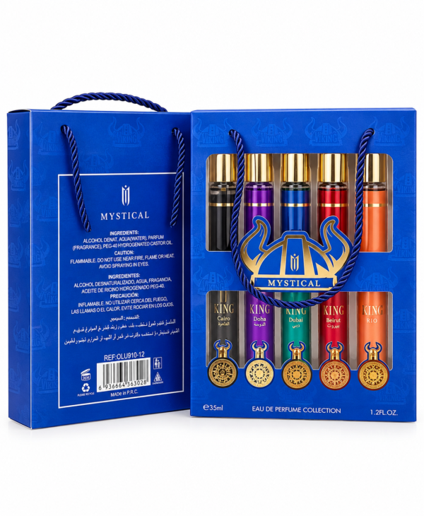 Coffret 5 Eaux de Parfum Mystical 35 ml – 5 Parfums Assortis – 175 ml – Coffret Parfum Femme & Homme