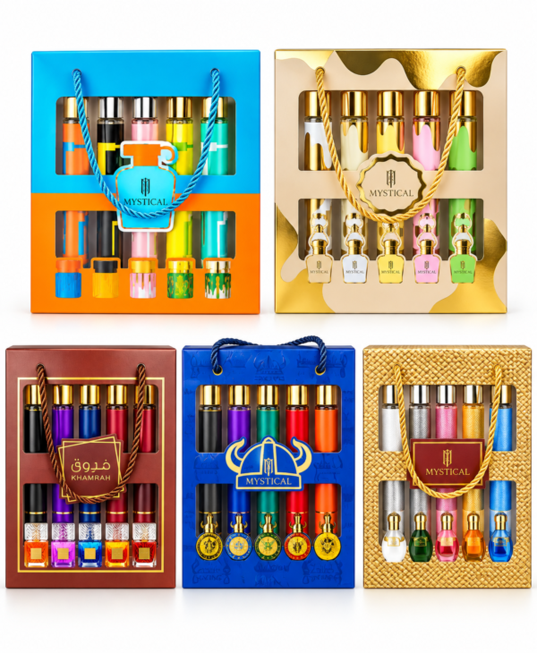 Coffret 5 Eaux de Parfum Mystical 35 ml – 5 Parfums Assortis – 175 ml – Coffret Parfum Femme & Homme