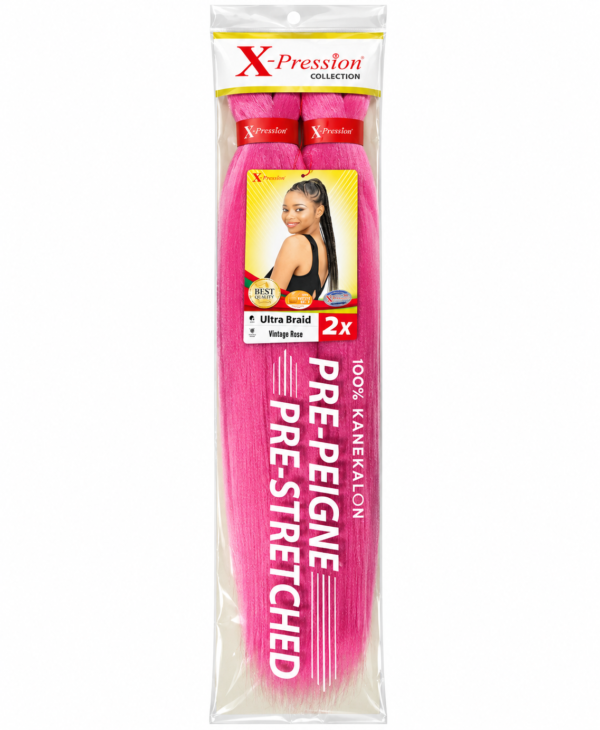 X-Pression Ultra Braid Pre-Stretched 100% Kanekalon 2X – Mèches Tresses Afro Pré-Étirées – Plusieurs Couleurs