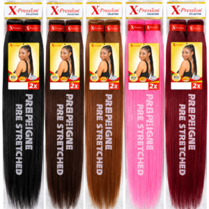 X-Pression Ultra Braid Pre-Stretched 100% Kanekalon 2X – Mèches Tresses Afro Pré-Étirées – Plusieurs Couleurs