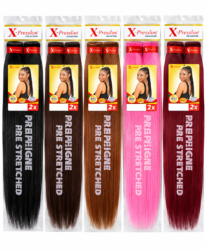 X-Pression Ultra Braid Pre-Stretched 100% Kanekalon 2X – Mèches Tresses Afro Pré-Étirées – Plusieurs Couleurs