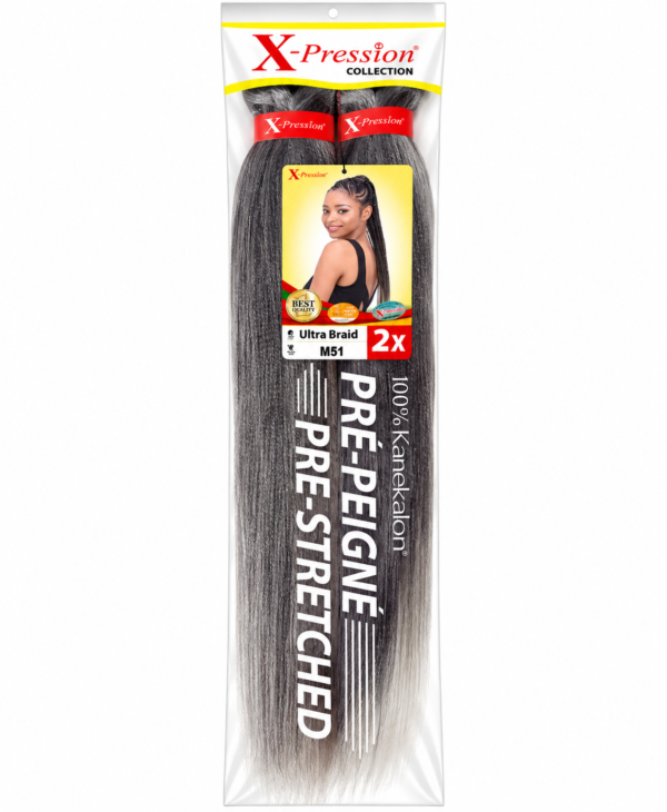 X-Pression Ultra Braid Pre-Stretched 100% Kanekalon 2X – Mèches Tresses Afro Pré-Étirées – Plusieurs Couleurs