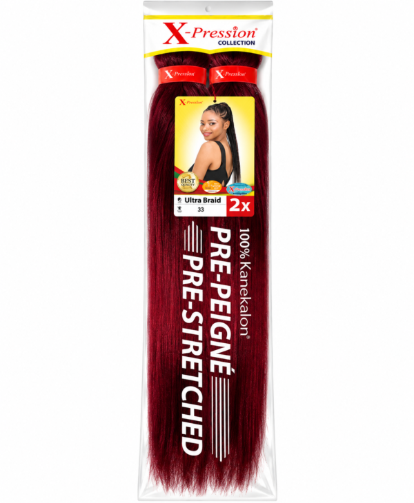 X-Pression Ultra Braid Pre-Stretched 100% Kanekalon 2X – Mèches Tresses Afro Pré-Étirées – Plusieurs Couleurs