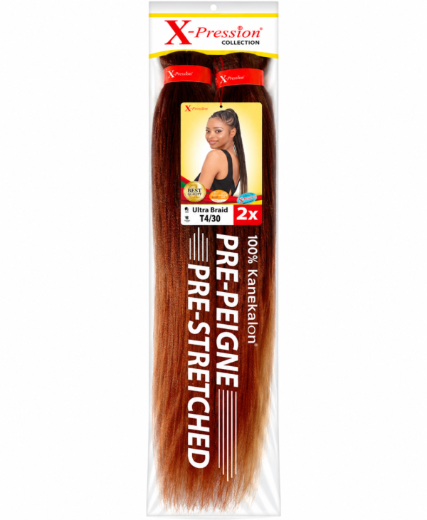 X-Pression Ultra Braid Pre-Stretched 100% Kanekalon 2X – Mèches Tresses Afro Pré-Étirées – Plusieurs Couleurs