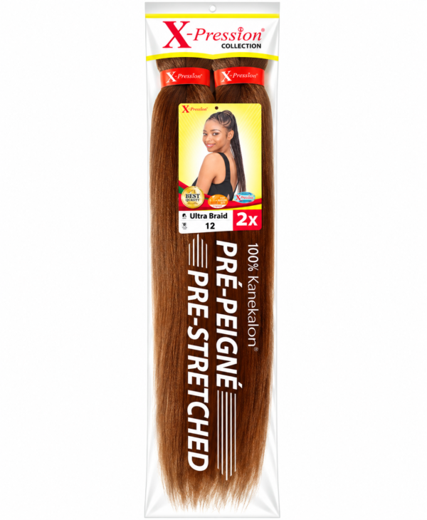 X-Pression Ultra Braid Pre-Stretched 100% Kanekalon 2X – Mèches Tresses Afro Pré-Étirées – Plusieurs Couleurs