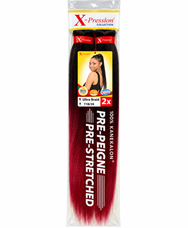 X-Pression Ultra Braid Pre-Stretched 100% Kanekalon 2X – Mèches Tresses Afro Pré-Étirées – Plusieurs Couleurs