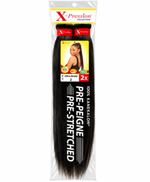X-Pression Ultra Braid Pre-Stretched 100% Kanekalon 2X – Mèches Tresses Afro Pré-Étirées – Plusieurs Couleurs