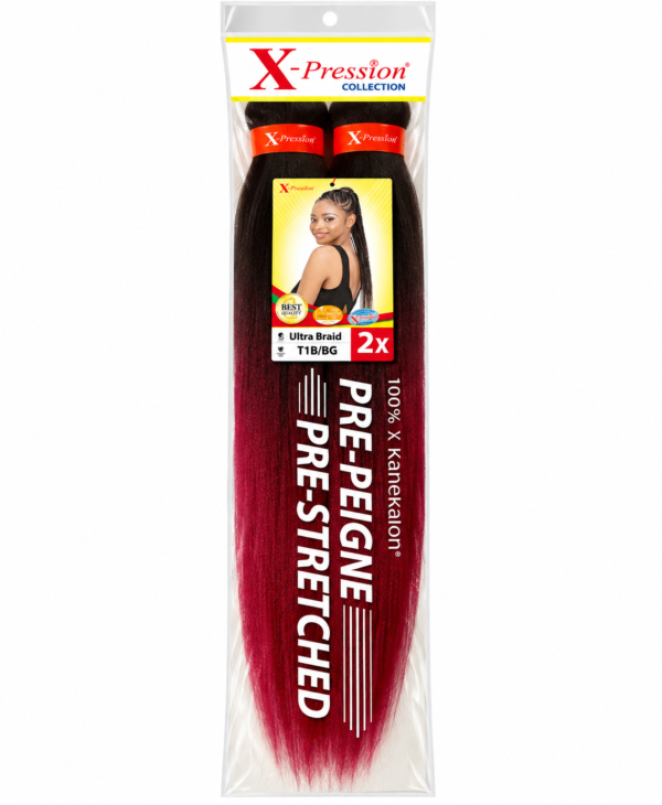 X-Pression Ultra Braid Pre-Stretched 100% Kanekalon 2X – Mèches Tresses Afro Pré-Étirées – Plusieurs Couleurs