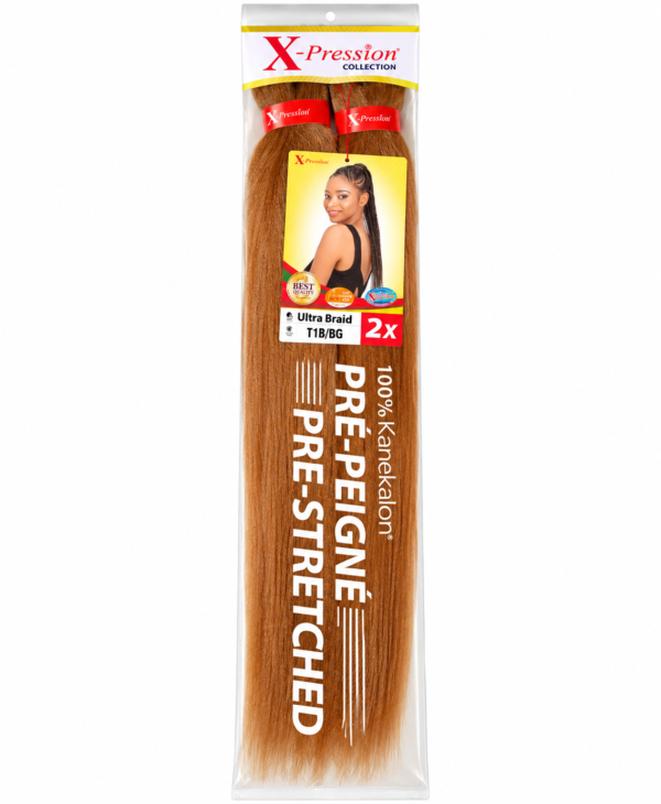 X-Pression Ultra Braid Pre-Stretched 100% Kanekalon 2X – Mèches Tresses Afro Pré-Étirées – Plusieurs Couleurs