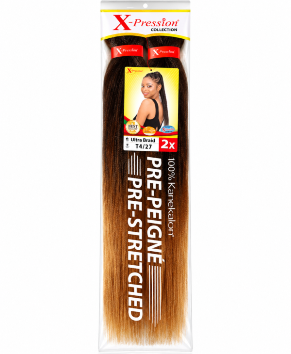 X-Pression Ultra Braid Pre-Stretched 100% Kanekalon 2X – Mèches Tresses Afro Pré-Étirées – Plusieurs Couleurs