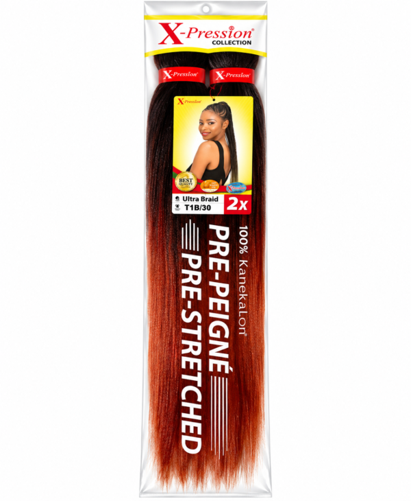X-Pression Ultra Braid Pre-Stretched 100% Kanekalon 2X – Mèches Tresses Afro Pré-Étirées – Plusieurs Couleurs