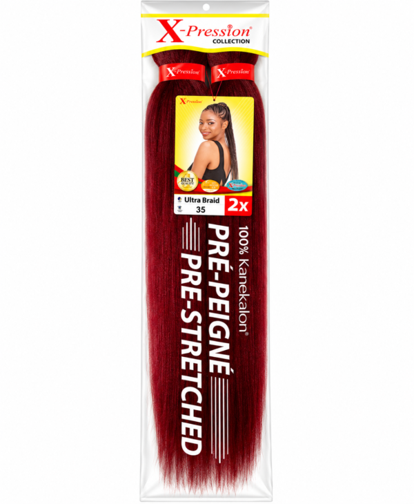 X-Pression Ultra Braid Pre-Stretched 100% Kanekalon 2X – Mèches Tresses Afro Pré-Étirées – Plusieurs Couleurs