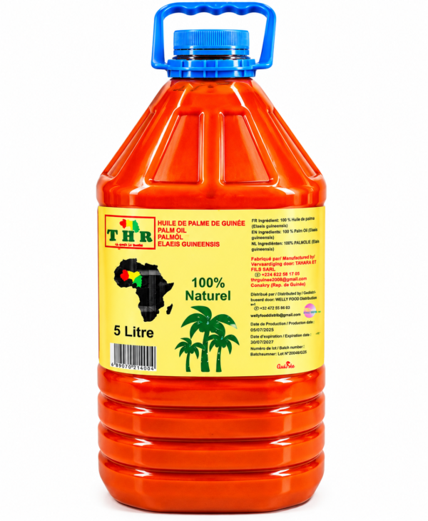 Bidon d’huile de palme rouge-orange 5 L huile de palme, huile de palme de Guinée, huile de palme Guinée, huile rouge, huile rouge africaine, huile de palme rouge, huile africaine, huile alimentaire africaine, huile de palme 5 litres, huile de palme 5L, huile de palme naturelle, huile de palme 100%, huile Elaeis guineensis, huile africaine 5L, huile de cuisine africaine, huile rouge africaine 5L, huile de palme pour cuisine africaine, huile alimentaire de Guinée, huile de palme guinéenne, huile traditionnelle africaine.