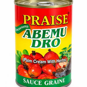 sauce graine Praise, Praise Abemu Dro, Abemu Dro, crème de palme Praise, crème de noix de palme, sauce graine africaine, sauce graine concentrée, crème de palme aux herbes, sauce graine 400 g, sauce graine 800 g, palm cream Praise, palm nut cream, palm cream with herbs, sauce graine pour poulet, sauce graine pour poisson fumé, soupe de noix de palme, cuisine africaine, cuisine ouest-africaine, épicerie africaine en ligne, sauce graine Ghana, sauce graine Côte d’Ivoire, sauce graine Cameroun, base pour soupe de palme.