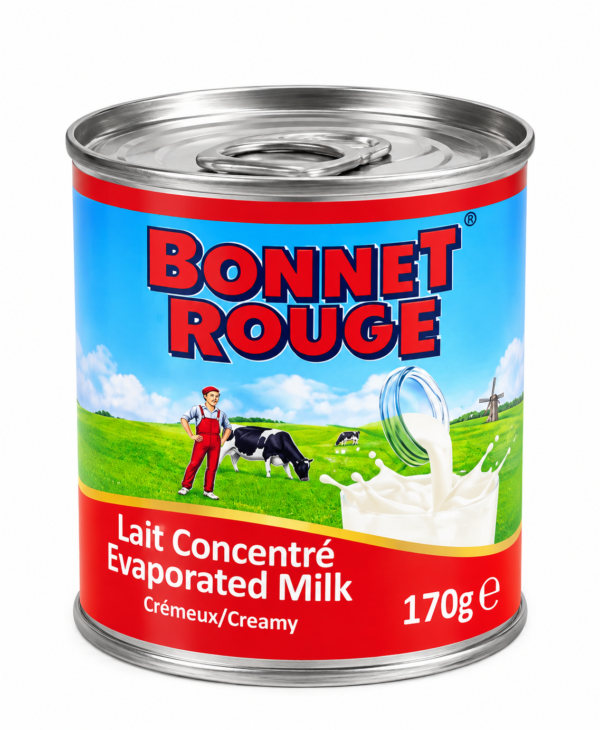 lait Bonnet Rouge, lait concentré Bonnet Rouge, lait concentré non sucré, lait évaporé Bonnet Rouge, Bonnet Rouge 170g, Bonnet Rouge 410g, lait évaporé crémeux, lait concentré pour café, lait concentré pour thé, lait en boîte, lait pour bouillie africaine, lait pour pâtisserie, lait pour flan, lait pour gâteau, lait pour cuisine africaine, lait concentré africain, lait évaporé sans sucre ajouté, evaporated milk Bonnet Rouge, creamy evaporated milk, lait concentré cuisine caribéenne