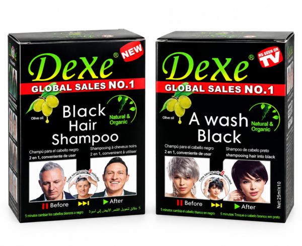 10 PCS Shampooing Cheveux Noirs pour Hommes Femmes