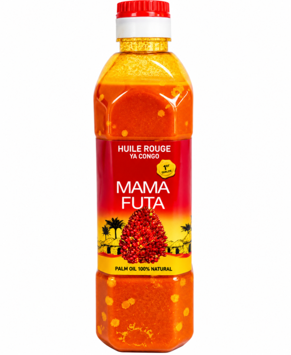 Bouteille d’huile rouge Mama Futa (1) huile rouge Mama Futa, huile rouge ya Congo, huile de palme rouge, Mama Futa huile de palme, acheter huile rouge congolaise, huile rouge africaine, huile de palme 100 % naturelle, huile rouge pour pondu, huile rouge pour saka-saka, huile rouge pour moambe, huile rouge pour madesu, huile de palme pour cuisine africaine, huile rouge pour sauce africaine, huile de palme en bouteille, huile rouge en pot, épicerie congolaise en ligne, épicerie africaine en France, acheter huile de palme rouge en ligne, KAIROSHYB Market