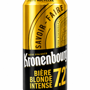 Kronenbourg 7.2, Kronenbourg 7.2 Blonde Intense, bière Kronenbourg, bière blonde 7.2 degrés, bière 7,2 %, bière d’Alsace, Kronenbourg canette 50 cl, bière blonde intense, bière aromatique, bière au malt, bière notes de caramel, bière notes de miel, bière blonde française, canette de bière, bière Kronenbourg en ligne, achat bière Kronenbourg.