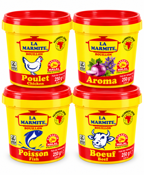 La Marmite | Bouillon 250g | Halal | Poulet | Bœuf | Poisson | Aroma | Épices africaines | Assaisonnement | Cuisine africaine | Épicerie africaine