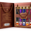coffret Khamrah, coffret parfum Khamrah, Khamrah Eau de Parfum Collection, coffret 5 parfums, coffret eau de parfum, parfum oriental, coffret parfum arabe, coffret cadeau parfum, collection de parfums, assortiment de parfums, coffret parfum marron et doré, parfum en coffret cadeau, parfums miniatures, coffret parfumerie, cadeau parfum élégant, achat coffret parfum en ligne, parfum Khamrah collection, eau de parfum orientale.