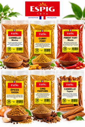 ESPIG | ESPIG 1876 | Épices ESPIG | Épices africaines | Épices du monde | Épices françaises | Cannelle | Curry | Piment | Yassa | Cinq parfums | Massalé | Couscous | Poulet | Cardamome | Marinade | Cuisine africaine | Cuisine sénégalaise | Cuisine du monde