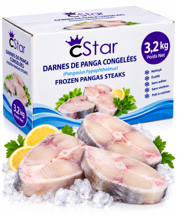 darnes de panga, panga surgelé, panga congelé, darnes panga surgelées, panga coupé, panga en tranches, panga 3,2 kg, panga 3.2 kg, pangas surgelé, pangas congelé, poisson panga, poisson panga surgelé, poisson panga congelé, Pangasius hypophthalmus, poisson-chat surgelé, machoiron surgelé, darnes de poisson surgelées, poisson en darnes, poisson sans arêtes, poisson prêt à cuisiner, poisson surgelé africain, poisson pour cuisine africaine.