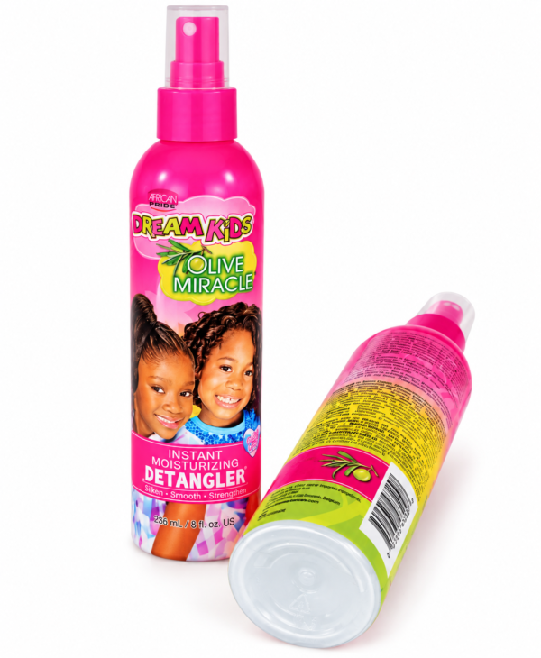 African Pride Dream Kids Olive Miracle – Spray Démêlant Hydratant Instantané 236 ml pour Cheveux Crépus, Bouclés et Frisés