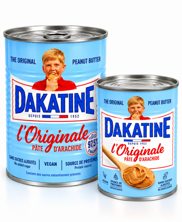 Deux pots de beurre de cacahuète Dakatiné Dakatine, pâte d’arachide Dakatine, Dakatine l’Originale, beurre de cacahuète Dakatine, pâte d’arachide sans sucres ajoutés, pâte d’arachide vegan, pâte de cacahuète, beurre de cacahuète sans sucre ajouté, pâte d’arachide 97,5 %, pâte d’arachide pour mafé, pâte d’arachide pour sauce africaine, sauce arachide africaine, pâte d’arachide pour poulet, pâte d’arachide cuisine créole, pâte d’arachide en boîte, acheter Dakatine en ligne, épicerie africaine en ligne, peanut butter Dakatine, Dakatine peanut paste.