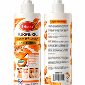 Disaar Turmeric Super Whitening Skin Lotion 500 ml lotion Disaar au curcuma 500 ml lotion curcuma visage et corps lotion corporelle Disaar curcuma lotion hydratante au curcuma lotion pour peau terne au curcuma lotion soin éclat au curcuma lotion pour uniformiser l'apparence du teint lotion corps anti taches lotion curcuma pour taches sombres Disaar lotion corps 500 ml Disaar skincare curcuma Turmeric body lotion 500ml Turmeric whitening skin lotion Disaar brightening body lotion