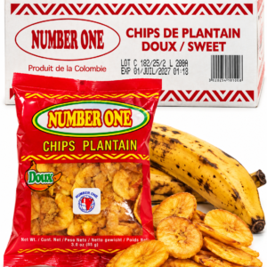 chips de plantain, chips de banane plantain, chips plantain sucrées, chips plantain doux, chips banane sucrée, chips de plantain doux, chips africaines, chips africaines sucrées, chips exotiques, banane plantain, plantain mûr, chips NUMBER ONE, Number One plantain
