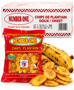 chips de plantain, chips de banane plantain, chips plantain sucrées, chips plantain doux, chips banane sucrée, chips de plantain doux, chips africaines, chips africaines sucrées, chips exotiques, banane plantain, plantain mûr, chips NUMBER ONE, Number One plantain