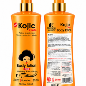 Roushun Kojic Gluta, lotion Roushun 500 ml, lotion corporelle Kojic Gluta, crème corps Roushun, lait corporel hydratant, lotion hydratante 500 ml, soin du corps, lotion peau douce, lotion peau lisse, soin éclat du teint, lotion Kojic Acid, Kojic Gluta Body Lotion, Roushun Body Lotion 500ml.