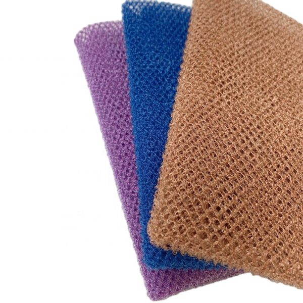 Frottoir de Corps Multicolore en Maille Exfoliante – Gant de Bain Long pour la Douche et le Nettoyage de la Peau