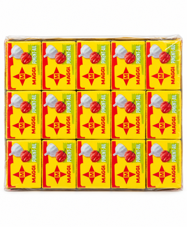 Maggi Piment-Ail, bouillon Maggi Piment Ail, cube Maggi piment ail, cubes d’assaisonnement Maggi, bouillon africain Maggi, Maggi ail piment, bouillon pimenté, cube ail et piment, assaisonnement cuisine africaine, bouillon pour sauce africaine, Maggi pour poulet, Maggi pour poisson, bouillon pour grillades, assaisonnement pour marinade, cube Maggi pour riz, épicerie africaine en ligne, produits alimentaires africains, Maggi Piment Garlic, Maggi chili garlic seasoning cubes.