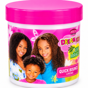 African Pride Dream Kids Olive Miracle Quick Bounce Crème Démêlante pour Cheveux Bouclés, Frisés et Crépus – Soin Enfant
