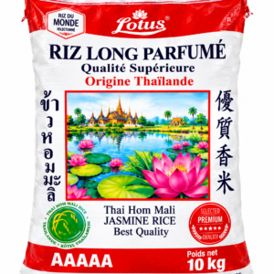 riz Lotus 10 kg, riz thaï parfumé 10 kg, riz jasmin 10 kg, riz Lotus Thaïlande, riz long parfumé Lotus, riz Thai Hom Mali, riz parfumé thaïlandais, sac de riz 10 kg, riz blanc parfumé, riz qualité supérieure, acheter riz Lotus en ligne, vente de riz thaï en France, riz pour cuisine africaine, riz pour sauce africaine, riz pour poulet, riz pour poisson, riz pour viande, riz pour restaurant, riz en gros, épicerie africaine en ligne, KAIROSHYB Market.