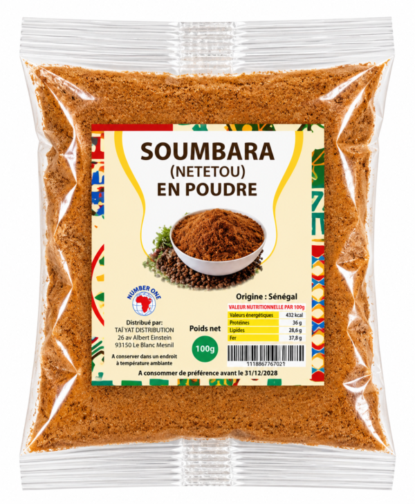soumbara, soumbara en grains, soumbara en poudre, nététou, netetou en grains, nététou en poudre, soumbala africain, soumbara du Sénégal, condiment africain traditionnel, graines de néré fermentées, poudre de néré fermenté, épice africaine, assaisonnement africain, condiment pour sauce africaine, soumbara pour thiéboudienne, nététou pour sauce gombo, soumbala pour riz, condiment cuisine sénégalaise, acheter soumbara en France, soumbara 100 g, épicerie africaine en ligne, KAIROSHYB Market