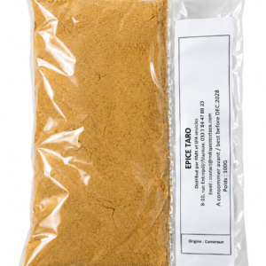 épice taro, épice taro Cameroun, épice taro en poudre, épices camerounaises, assaisonnement taro, épice sauce jaune, épice Achu, épice pour Achu, condiment camerounais, mélange d’épices camerounaises, sauce jaune camerounaise, taro Achu, recette taro camerounais, épice pour sauce jaune, épicerie africaine en ligne, acheter épices camerounaises, épices africaines 100 g, produit camerounais, KAIROSHYB Market.