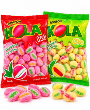 KOLA | KOLA Red | KOLA Oye | Bonbon KOLA | Bonbons Africains | Bonbons Camerounais | Confiserie Africaine | Confiserie Camerounaise | Bonbon Africain | Bonbon Exotique | Bonbon Rafraîchissant | Bonbon Dur | Kola Cameroun | Sucrerie Africaine | Épicerie Africaine
